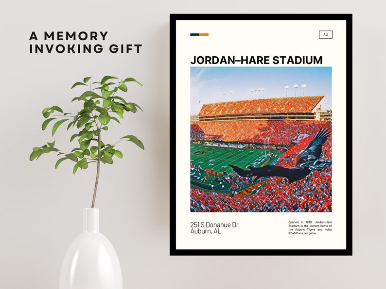 JordanHare Stadium Print Auburn Tigers Poster NCAA Art CFB Stadium Poster Digital Oil Painting Modern Art Digital Travel Print image 6