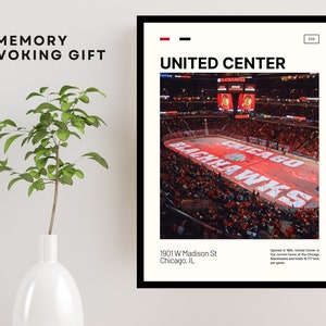 United Center Print Chicago Blackhawks Poster NHL Art NHL Arena Poster Digital Oil Painting Modern Art Digital Travel Art Print Bild 6