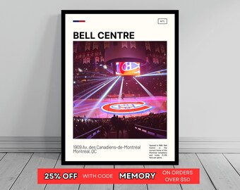 Bell Centre Print | Montreal Canadiens Poster | NHL Art | NHL Arena Poster | Digital Oil Painting | Modern Art | Digital Travel Art Print