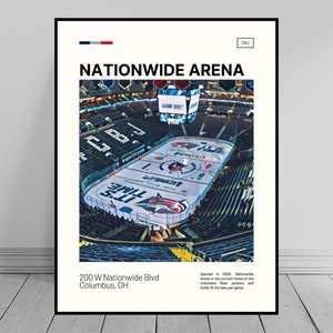 Nationwide Arena Print | Columbus Blue Jackets Poster | NHL Art | Alt Arena Poster | Digital Oil Painting | Modern Art | Digital Travel Art