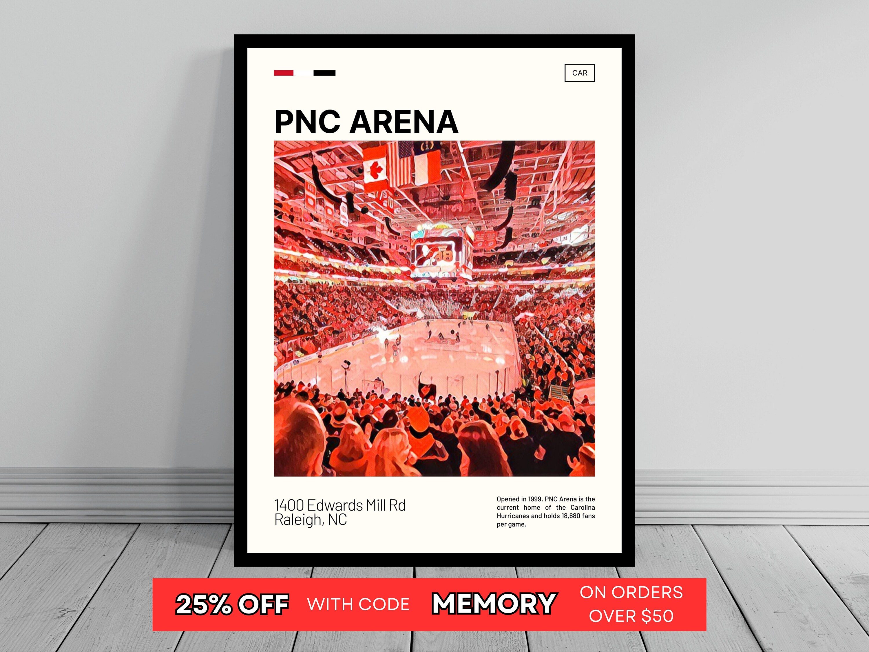 Carolina Hurricanes Panoramic Poster - PNC Arena