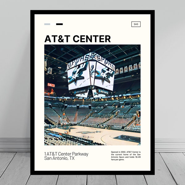 AT&T Center Print | San Antonio Spurs Poster | NBA Art | NBA Arena Poster | Digital Oil Painting | Modern Art | Digital Travel Art Print