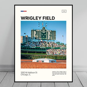 Wrigley Field Scoreboard Print | Chicago Cubs Poster | Ballpark Art | MLB Stadium Poster | Digital Oil Painting | Modern Art | Digital Art