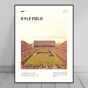 Kyle Field Print | Texas A&M Aggies Poster | NCAA Art | NCAA Stadium Poster | Digital Oil Painting | Modern Art | Digital Travel Art Print