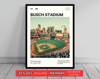 Busch Stadium Print | St. Louis Cardinals Poster | Ballpark Art | MLB Stadium Poster | Digital Oil Painting | Modern Art | Digital Travel