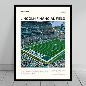 Lincoln Financial Field Print | Philadelphia Eagles Poster | NFL Art | NFL Stadium Poster | Digital Oil Painting | Modern Art | Travel