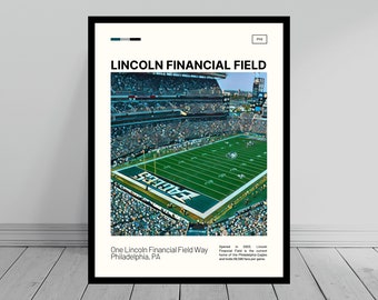 Lincoln Financial Field Print | Philadelphia Eagles Poster | NFL Art | NFL Stadium Poster | Digital Oil Painting | Modern Art | Travel