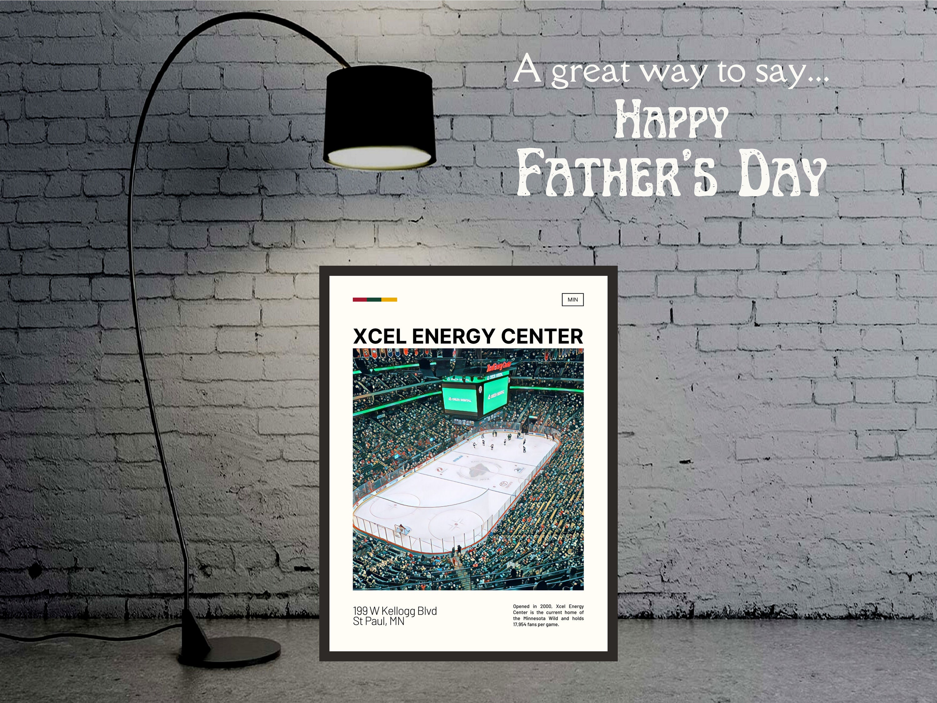 Xcel Energy Center Print | Minnesota Wild Poster | NHL Art | NHL Arena Poster | Digital Oil Painting | Modern Art | Digital Travel Art Print