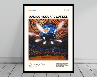 Madison Square Garden Print | New York Knicks Poster | NBA Art | NBA Arena Poster | Digital Oil Painting | Modern Art | Digital Travel Print