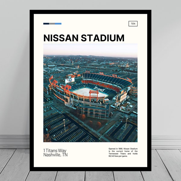Nissan Stadium Print | Tennessee Titans Poster | NFL Art | NFL Stadium Poster | Digital Oil Painting | Modern Art | Digital Travel Art Print