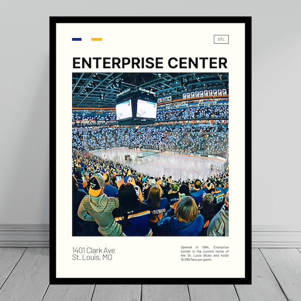 Enterprise Center Print | St. Louis Blues Poster | NHL Art | NHL Arena Poster | Digital Oil Painting | Modern Art | Digital Travel Art Print