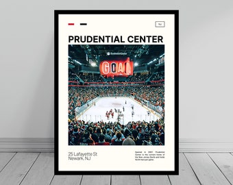 Prudential Center Print | New Jersey Devils Poster | NHL Art | NHL Arena Poster | Digital Oil Painting | Modern Art | Digital Travel Print