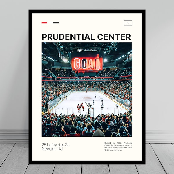 Prudential Center Print | New Jersey Devils Poster | NHL Art | NHL Arena Poster | Digital Oil Painting | Modern Art | Digital Travel Print