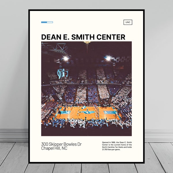 Dean E Smith Center Print | UNC Tar Heels Poster | NCAA Basketball Stadium Poster | Digital Oil Painting | Modern Art | Digital Travel Print