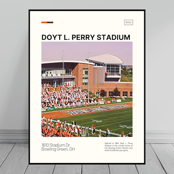 Doyt L. Perry Stadium Print | Bowling Green Falcons Poster | NCAA Art | NCAA Stadium Poster | Digital Painting | Modern Art | Digital Art