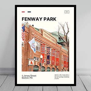 Fenway Park Jersey Street Print | Boston Red Sox Poster | Jersey Street | Red Sox Print | Digital Oil Painting | Modern Art | Digital Print