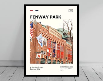 Fenway Park Jersey Street Print | Boston Red Sox Poster | Jersey Street | Red Sox Print | Digital Oil Painting | Modern Art | Digital Print