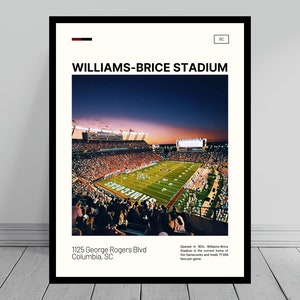 Williams-Brice Stadium Print | South Carolina Football Poster | Gamecocks College Stadium Poster | Digital Oil | Modern Art | Digital Travel