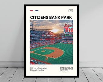 Citizens Bank Park Print | Philadelphia Phillies Poster | Ballpark Art | MLB Stadium Poster | Digital Oil Painting | Modern Art | Travel