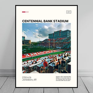 Centennial Bank Stadium Print | Arkansas State Red Wolves Poster | NCAA Stadium Poster | Digital Oil Painting | Modern Art | Digital Print