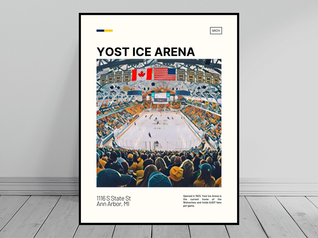 Yost Ice Arena Print Michigan Wolverines Poster Hockey Stadium Poster Digital Oil Painting