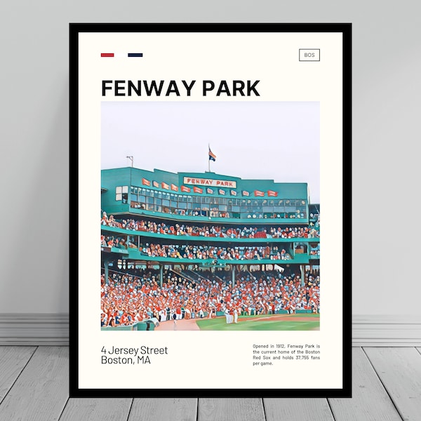 Fenway Park Home Backdrop Print | Boston Red Sox Poster | Home Plate Poster | Digital Oil Painting | Modern Art | Digital Travel Art Print