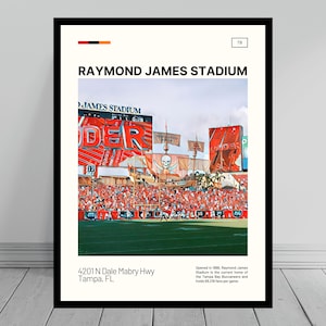 Raymond James Stadium Print | Tampa Bay Buccaneers Poster | NFL Art | NFL Stadium Poster | Digital Oil Painting | Modern Art | Travel Print