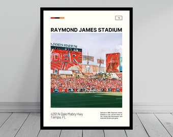 Raymond James Stadium Print | Tampa Bay Buccaneers Poster | NFL Art | NFL Stadium Poster | Digital Oil Painting | Modern Art | Travel Print