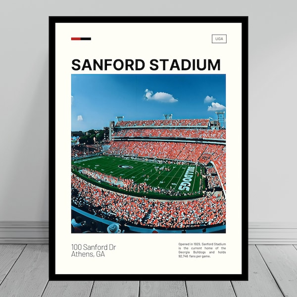 Sanford Stadium Print | Georgia Bulldogs Poster | CFB Art | College Stadium Poster | Digital Oil Painting | Modern Art | Digital Travel Art