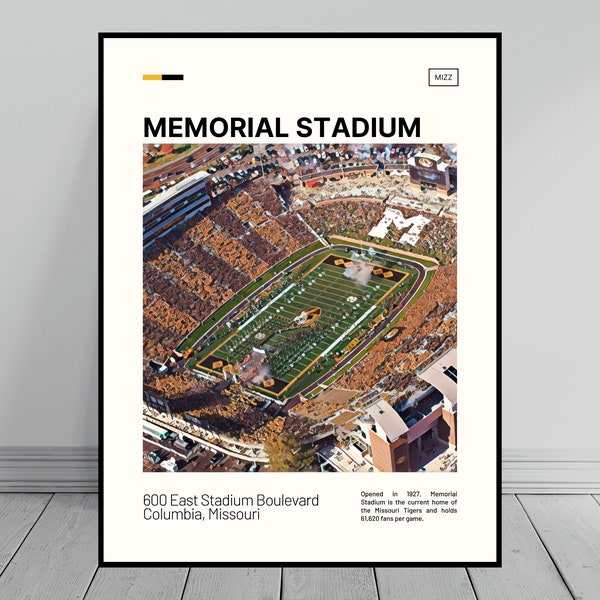 Memorial Stadium Print | Missouri Tigers Poster | NCAA Art | NCAA Stadium Poster | Digital Oil Painting | Modern Art | Digital Travel Print