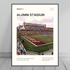 Alumni Stadium Print | Boston College Eagles Poster | NCAA Art | NCAA Stadium Poster | Digital Oil Painting | Modern Art | Digital Art Print