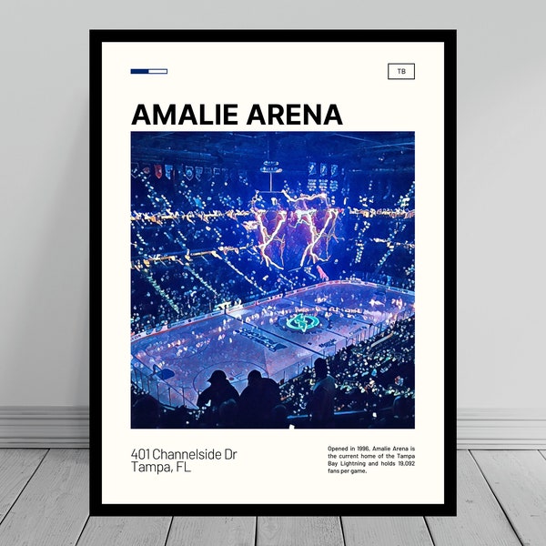 Amalie Arena Print | Tampa Bay Lightning Poster | NHL Art | NHL Arena Poster | Digital Oil Painting | Modern Art | Digital Travel Art Print