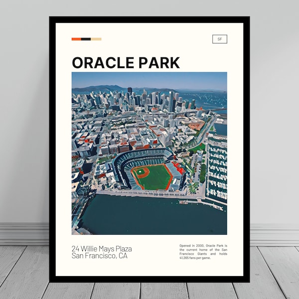 Oracle Park Print | San Francisco Giants Poster | Ballpark Art | MLB Stadium Poster | Digital Oil Painting | Modern Art | Digital Travel Art