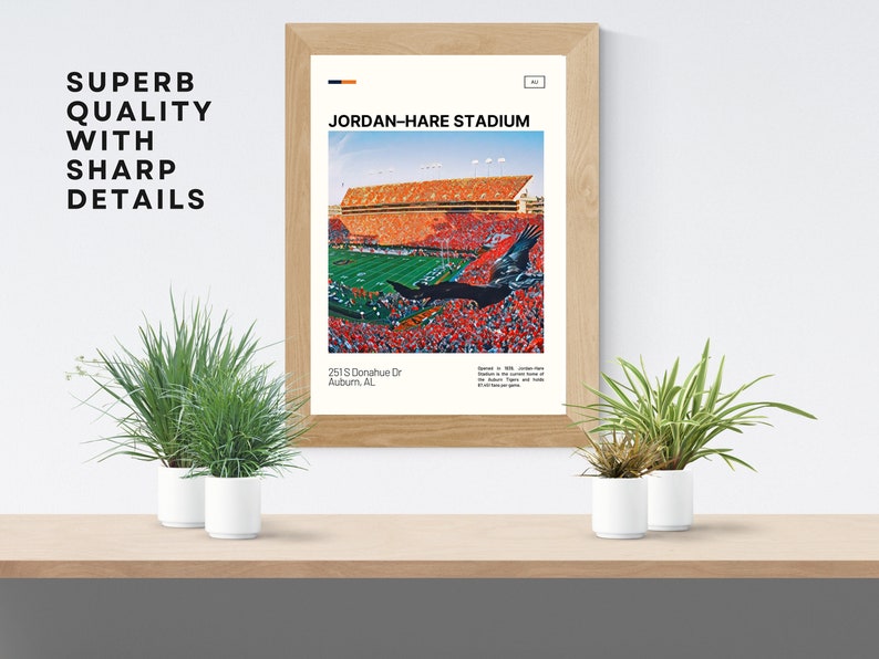 JordanHare Stadium Print Auburn Tigers Poster NCAA Art CFB Stadium Poster Digital Oil Painting Modern Art Digital Travel Print image 7