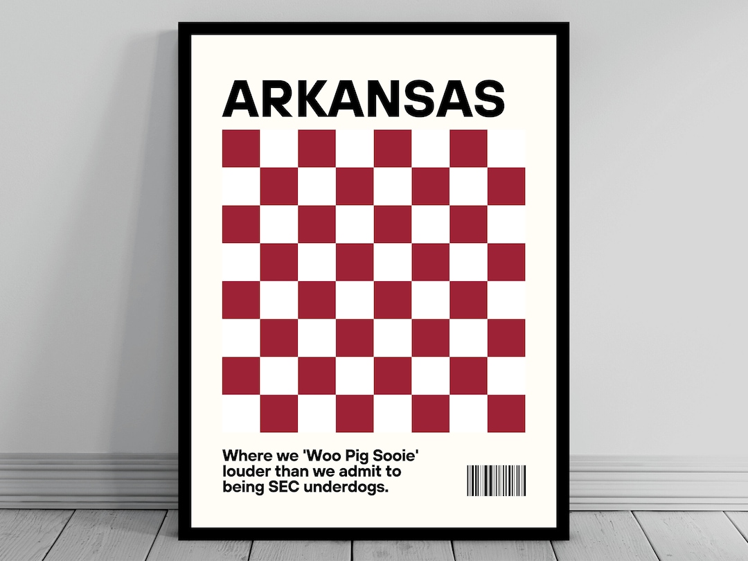 University of Arkansas Razorback Fan Print Arkansas Football Poster Art ...