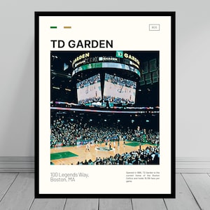 TD Garden Print | Boston Celtics Poster | NBA Art | NBA Arena Poster | Digital Oil Painting | Modern Art | Digital Travel Art Print