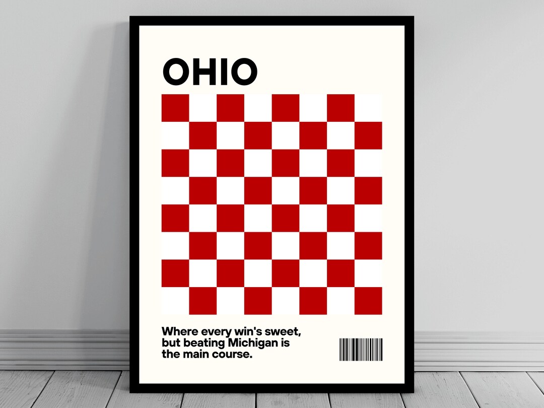 Ohio State Fan Print OSU Buckeyes Football Poster Art Funny College Poster Ohio State Football ...