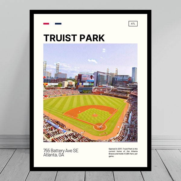 Truist Park Print | Atlanta Braves Poster | Ballpark Art | MLB Stadium Poster | Digital Oil Painting | Modern Art | Digital Travel Art Print