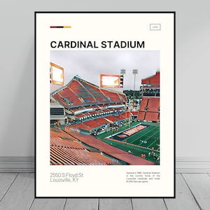 U of L Papa John's Cardinal Stadium, Louisville, Kentucky, Watercolor Beach  Towel by CleverlyInspired