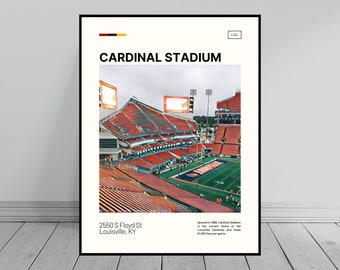 Cardinal Stadium Print | Louisville Cardinals Poster | NCAA Stadium Poster | Digital Oil Painting | Modern Art | Digital Travel Art Print