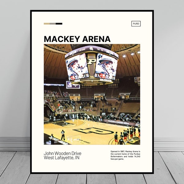 Mackey Arena Print | Purdue Boilermakers Bball Poster | NCAA Stadium Poster | Digital Oil Painting | Modern Art | Digital Travel Art Print