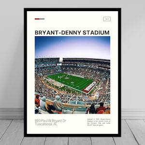 Bryant-Denny Stadium Print | Alabama Football Poster | Crimson Tide College Stadium Poster | Digital Oil | Modern Art | Digital Travel Art