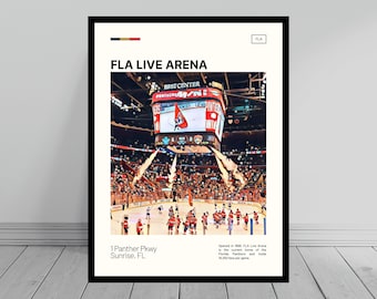 FLA Live Arena Print | Florida Panthers Poster | NHL Art | NHL Arena Poster | Digital Oil Painting | Modern Art | Digital Travel Art Print