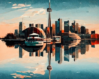 Toronto Abstract Waterfront 2, Toronto Poster, Printable Wall Art ...