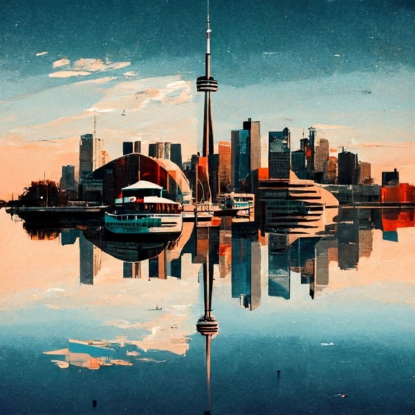 Toronto Abstract Waterfront 1, Toronto Poster, Printable Wall Art, Aspect Ratio 1:1