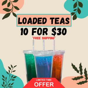 10 Pack Loaded Tea Powder | Energy Drink Mix | Sugar-Free Hydration | Vitamin-Infused Flavors
