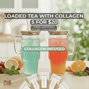 Collagen Loaded Tea – 5 Pack | Sugar-Free Energy Drink Mix | Beauty Tea with Collagen | Choose Any Flavors