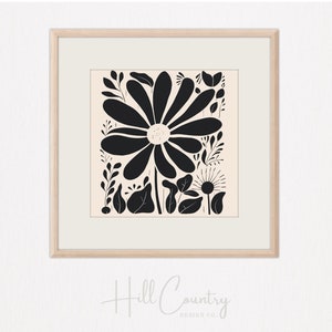 Black and Floral Wall Art #2 | Digital Print | Botanical Print | Digital Download | 0389
