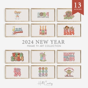 Samsung Frame TV Art Christmas Set of 13 2024 New Year Frame TV Art New Year&#39;s Art for Frame Tv Frame TV Art Winter Festive 2024 Tv Art