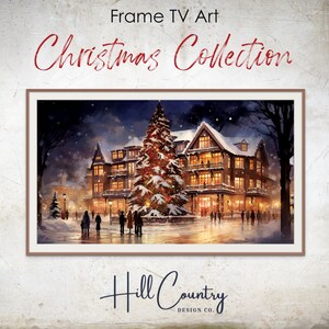 Samsung Rahmen TV Kunst | Weihnachtshütte Gemälde | Weihnachten Bilderrahmen | Winter Art für Frame TV Art | Digitale TV Kunst